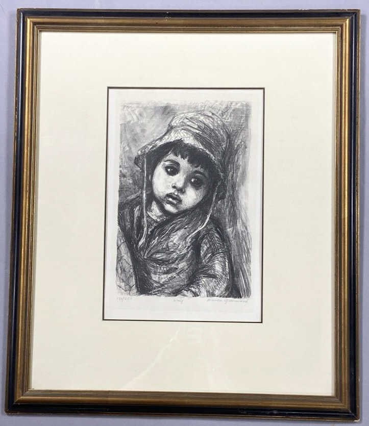 Marion Greenwood Waif Signed Lithograph in Frame (1 of 7)