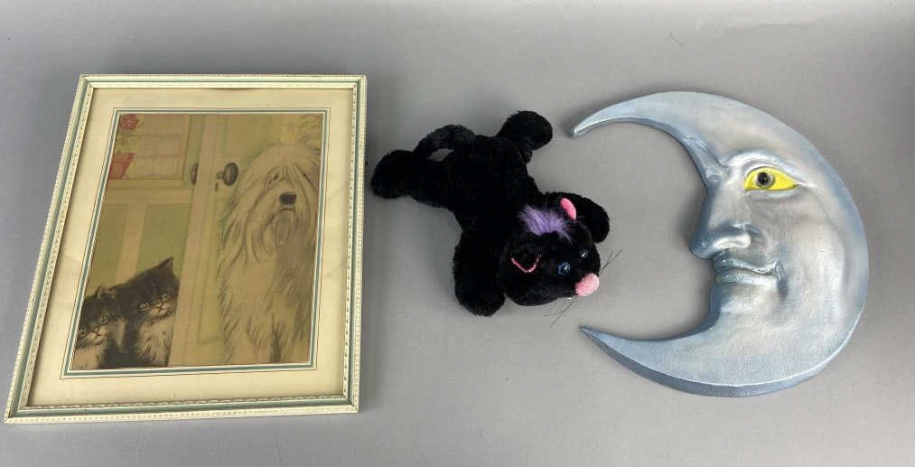 Moon Black Cat Plush & Kittens with Shaggy Dog (1 of 9)