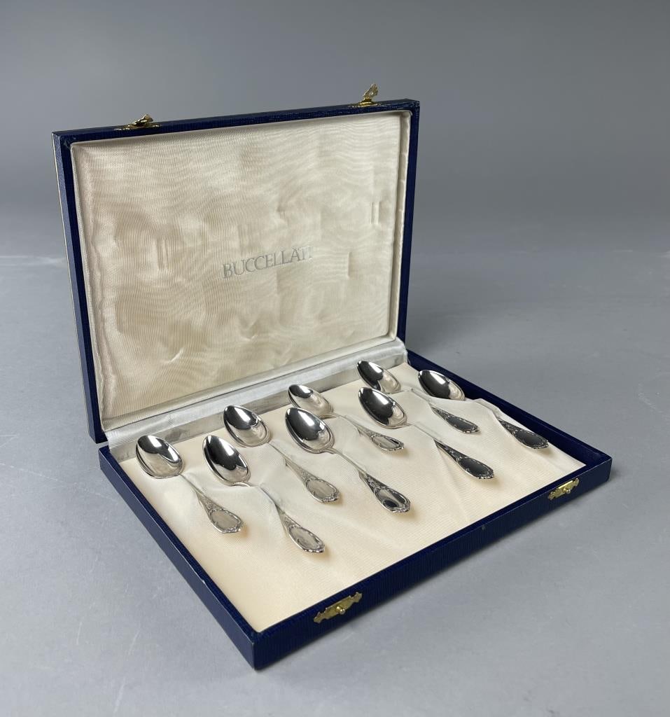 8 Buccellati Silverplate Demitasse Spoons (1 of 6)