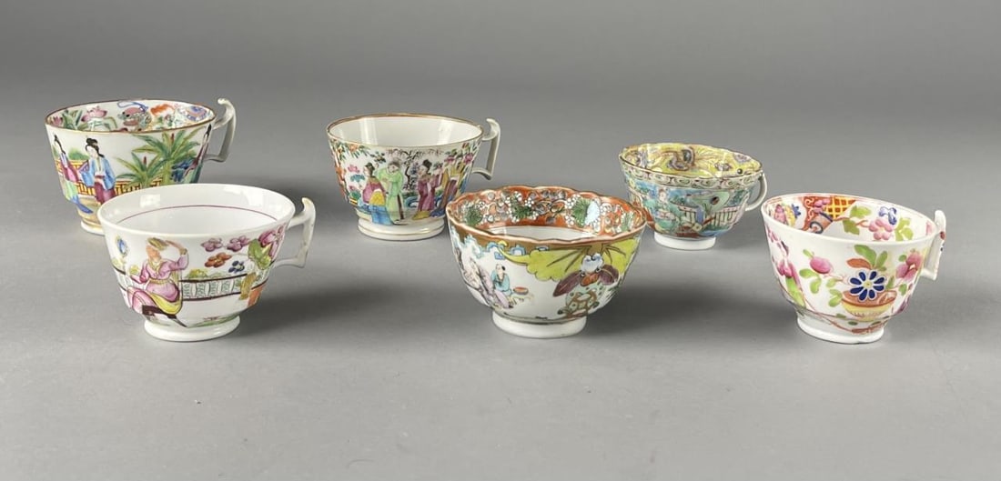 Six 18th-19th C. Chinese Export Porcelain Teacups (1 of 13)