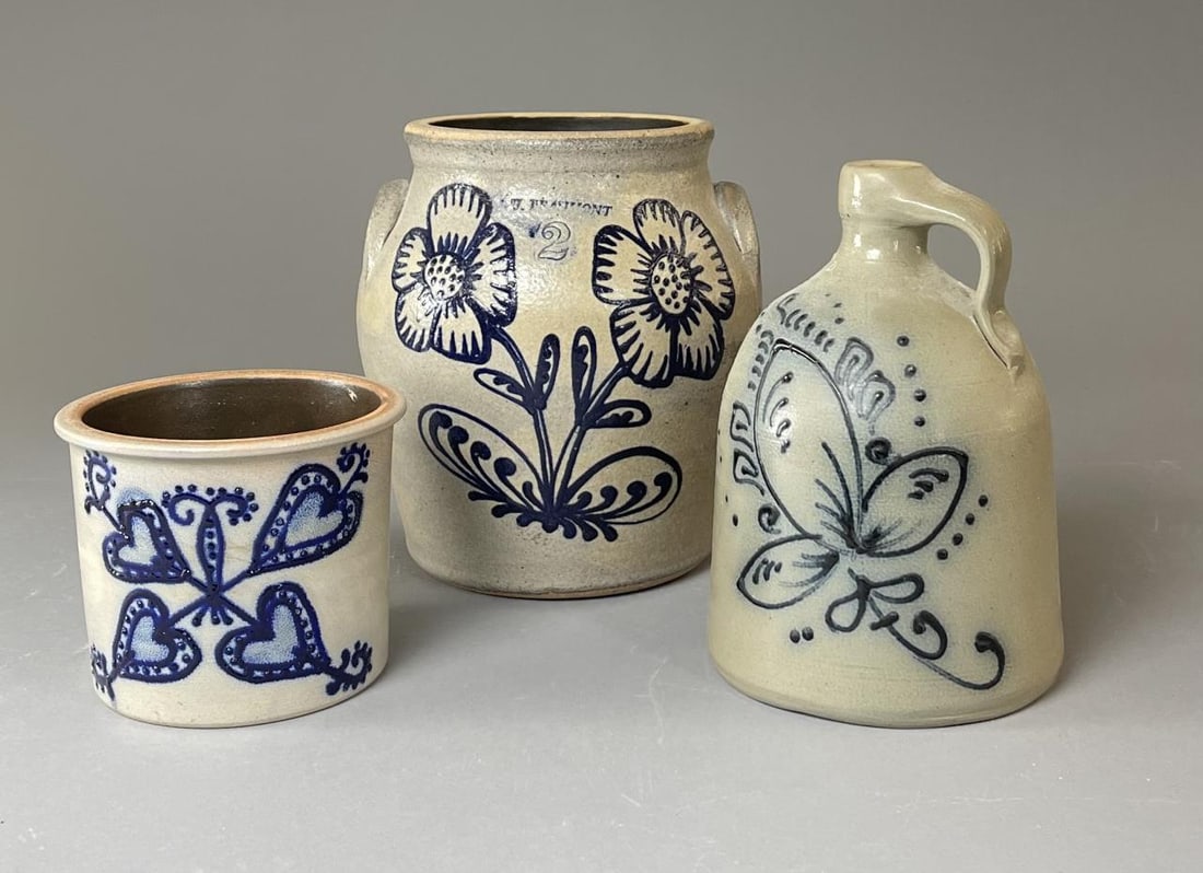 Beaumont Pottery Jug and 2 Crocks (1 of 7)