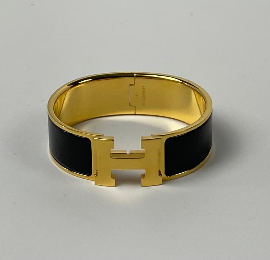 Hermes Clic Clac Enamel Gold Wide