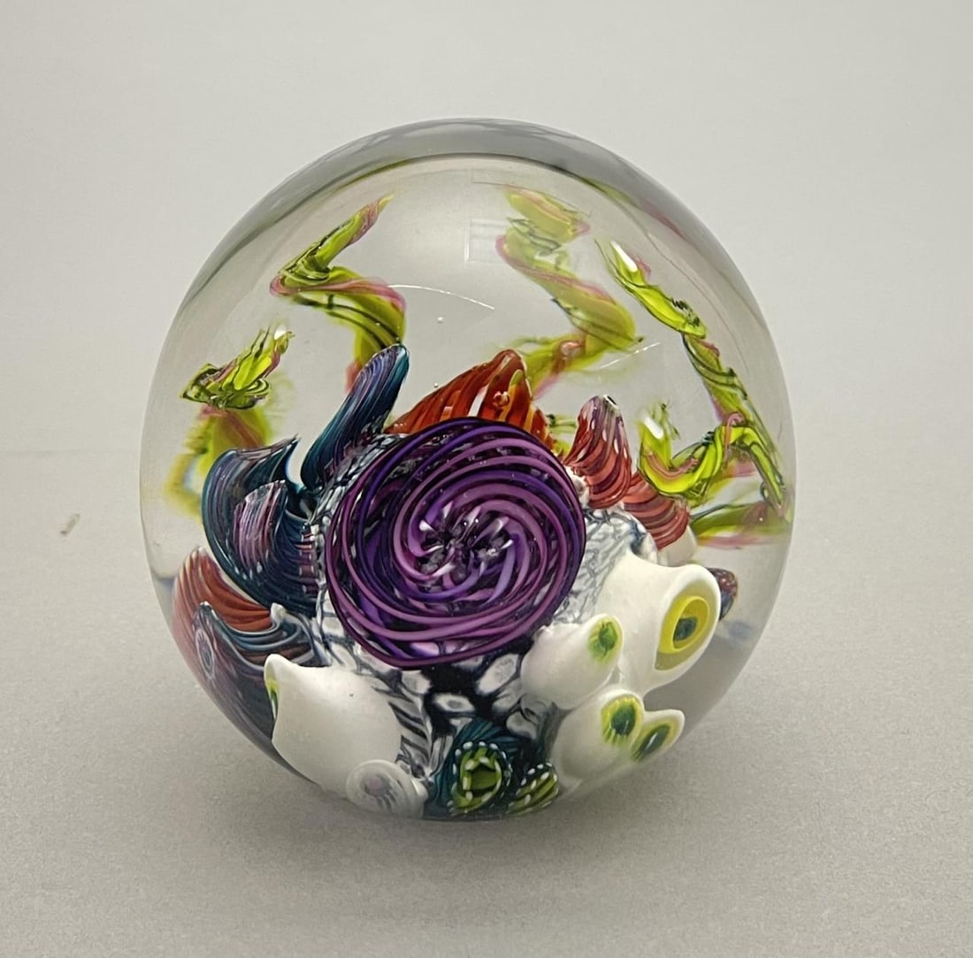 Mark Eckstrand Sea Aquarium Art Glass Paperweight (1 of 5)