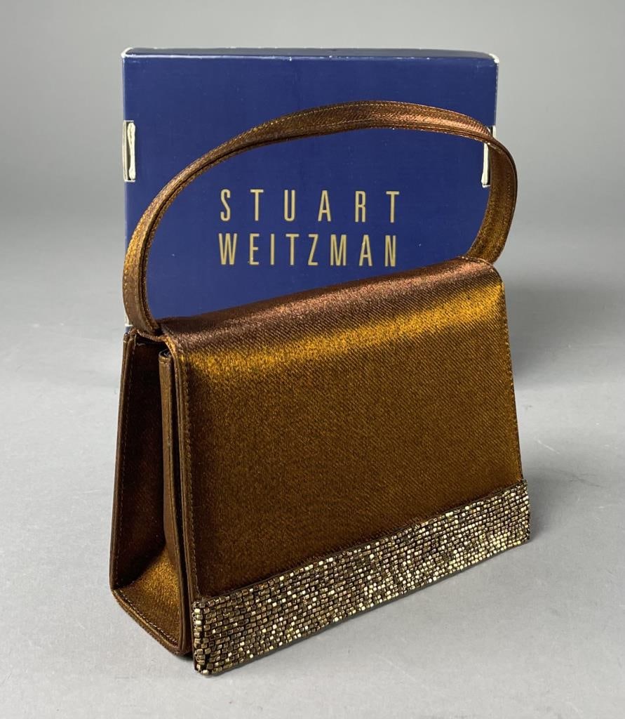 Stuart Weitzman Vintage Bronze Sparkle "Beady Bag" (1 of 10)