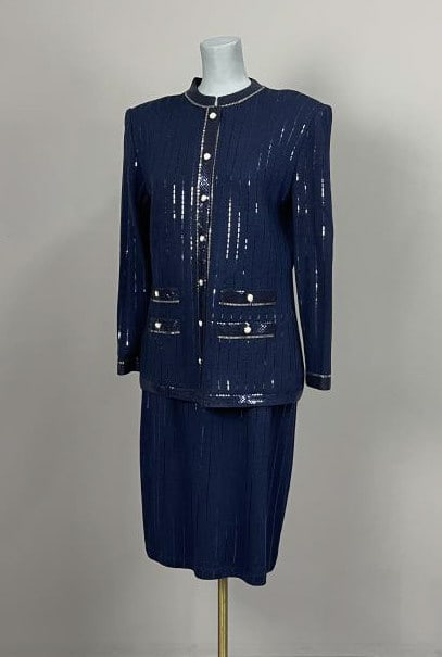 St. John Evening Blue Sparkle Santana Knit Suit (1 of 8)