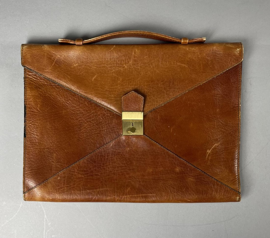 Vintage Italian Leather Envelope Attaché Case (1 of 7)