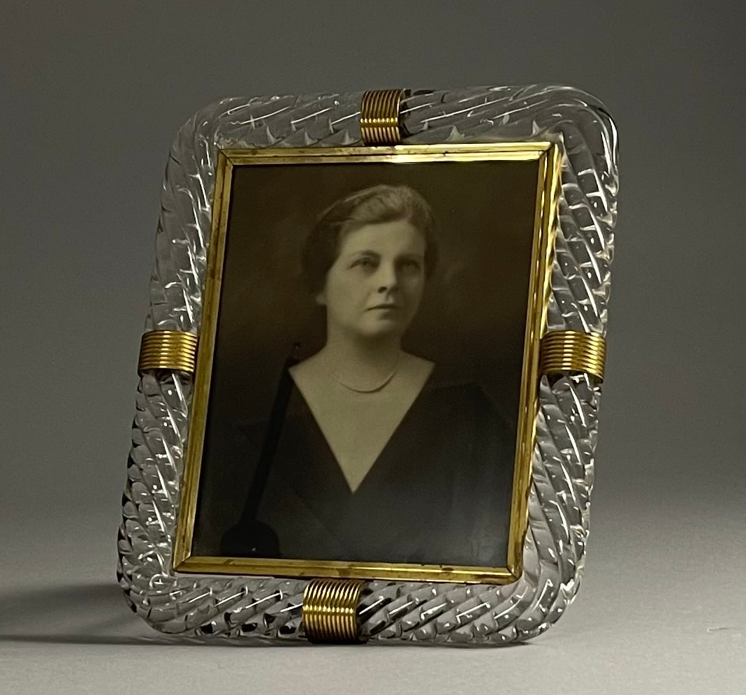 Murano Twisted Glass, Brass Picture Frame C.1950 (1 of 4)