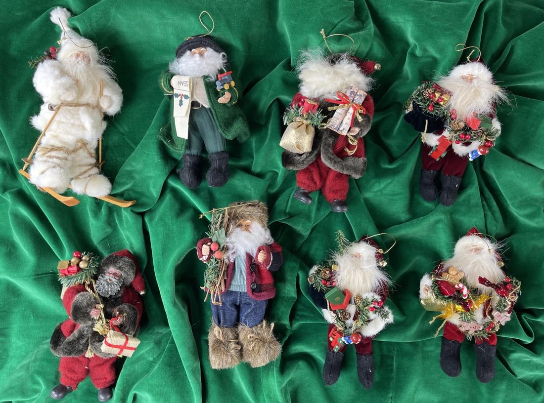 8 large Santa Claus Doll Ornament Collection (1 of 4)