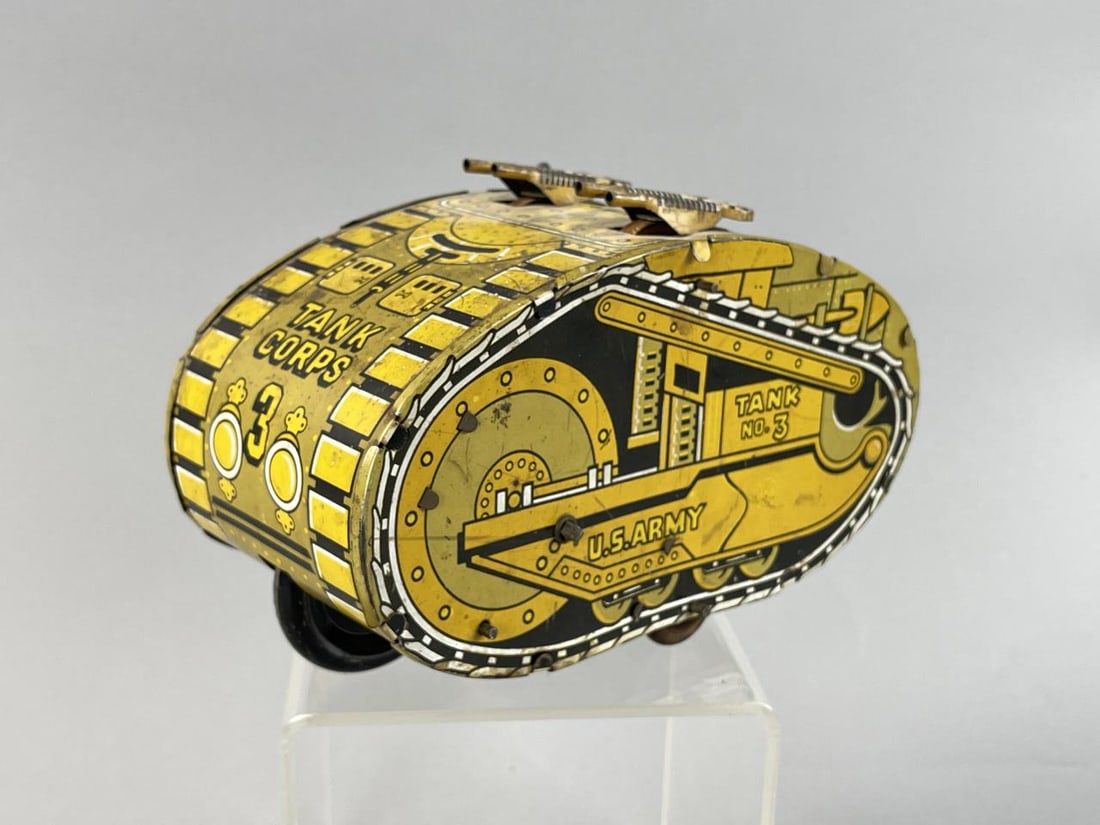 Vintage Marx Tank U.S. Army No.3 Tin Litho Wind-Up (1 of 7)