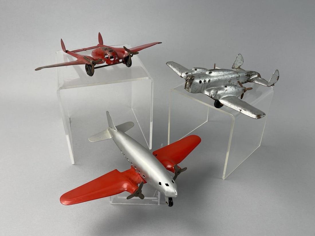 Three Vintage Pressed Steel Planes (1 of 9)