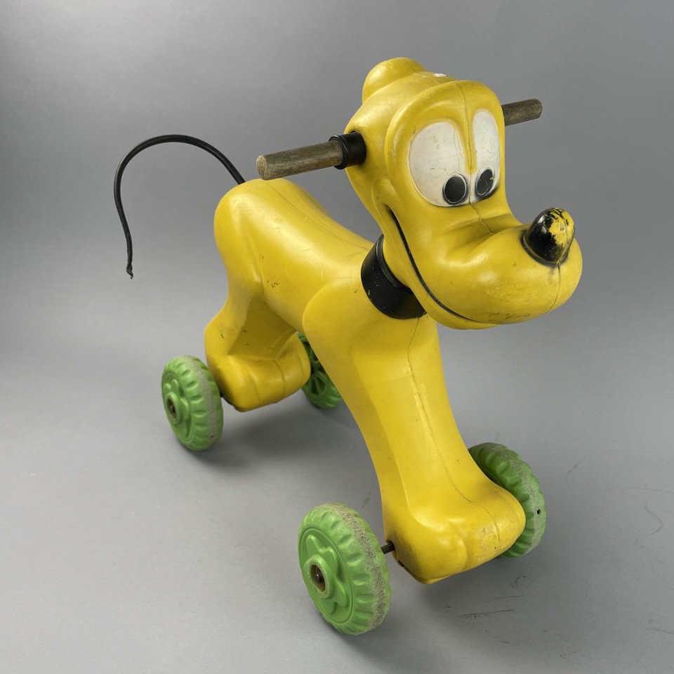 Vintage 1959 Walt Disney Pluto Ride On Wooden Toy.