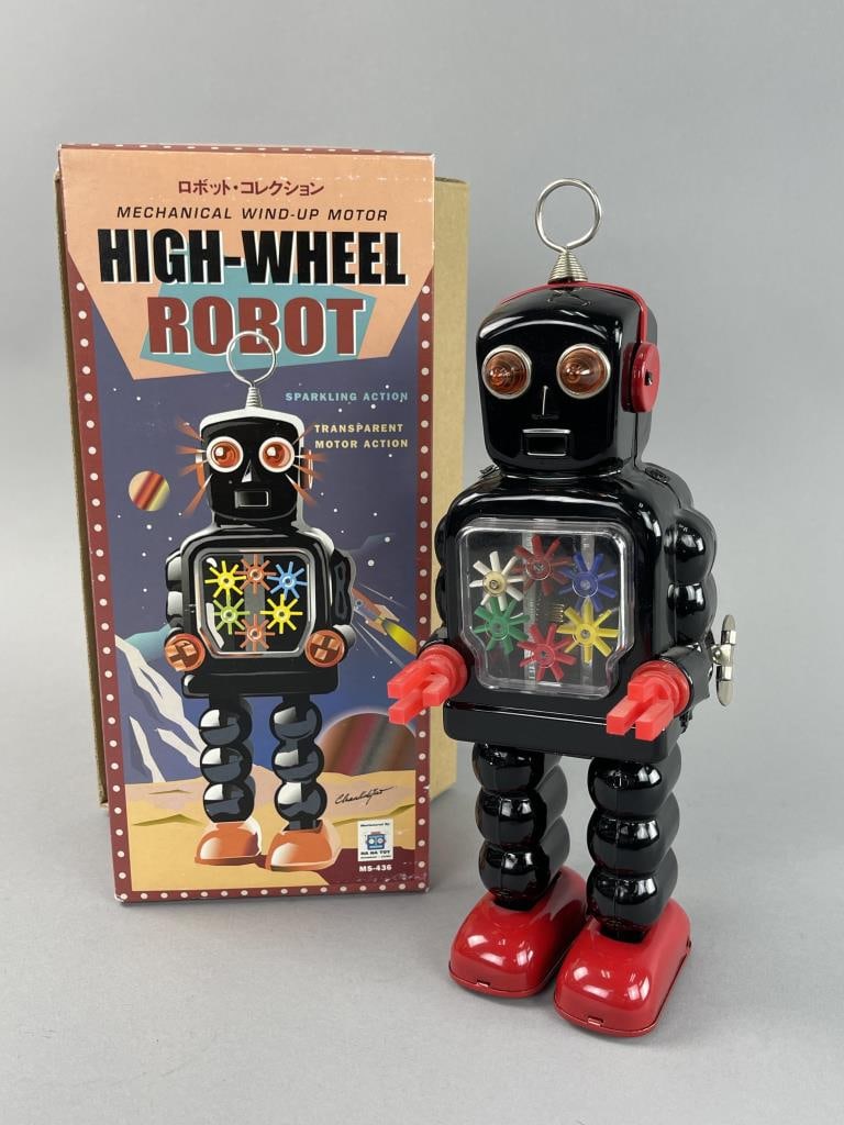 Wind Up Ha Ha Toy High-Wheel Robot in Original Box (1 of 8)