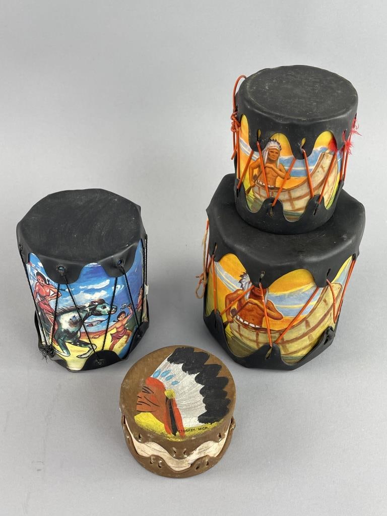 Vintage Souvenir Toy Tom Tom Indian Motif (1 of 7)