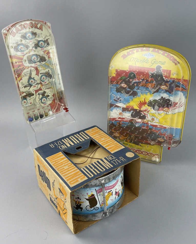 Chein Drum, Wolverine & Marx Marble Games (1 of 10)