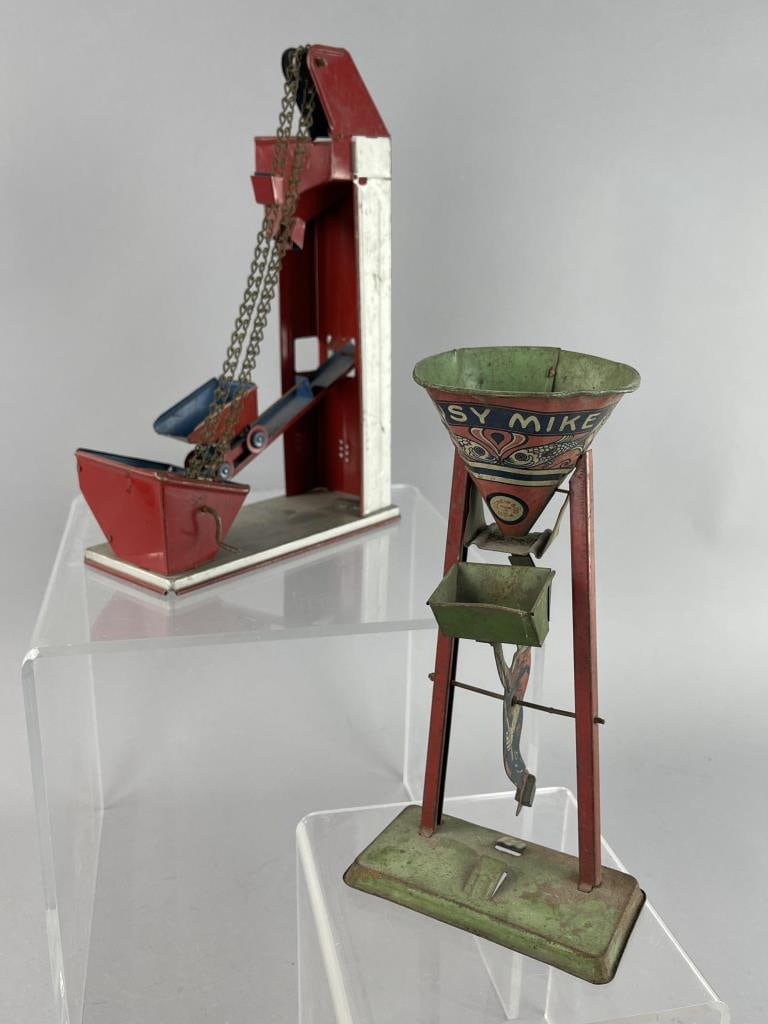 Tin Litho Sand Toy Busy Mike & Coal Mine Lift (1 of 9)