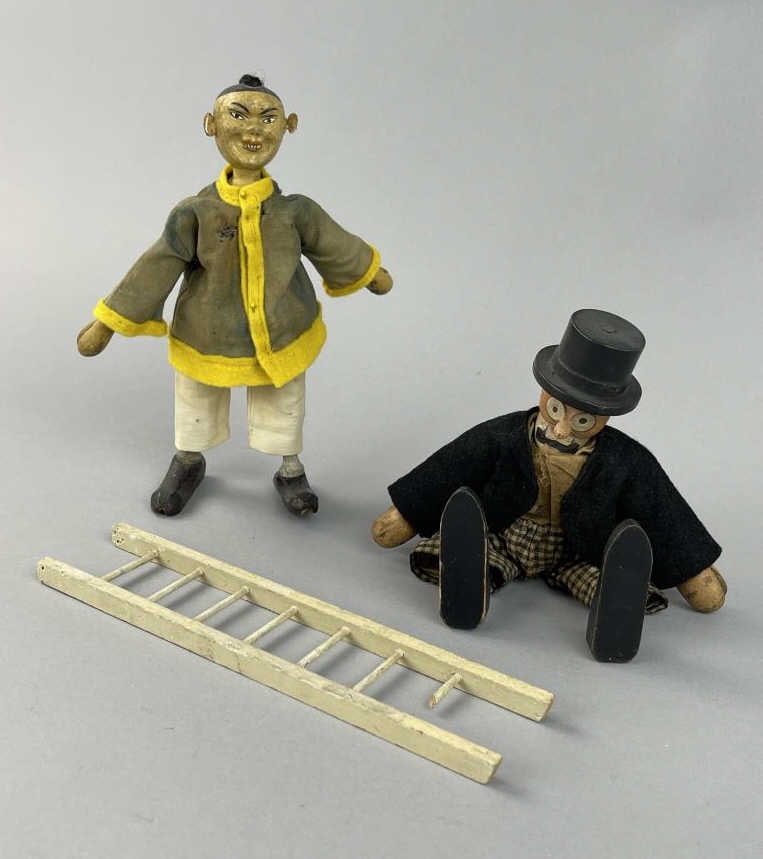 Schoenhut's Humpty Dumpty Circus Accessories: VintageBarney Google (believe bungee is broken)Chinese acrobat (left shoe/foot is broke)Ladder with broken rung SHIPPING: In-House shipping available. Please read our Shipping Policies prior to biddin