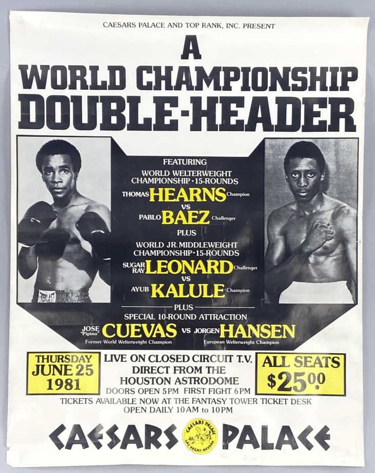 1981 Hearns vs. Baez Boxing Match Poster (1 of 8)