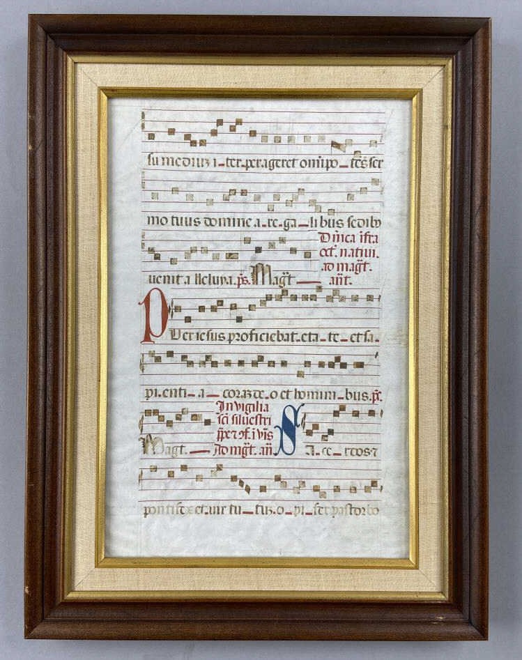 Framed Profane Antiphonal on Vellum (1 of 7)