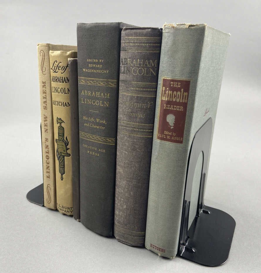 Six Abraham Lincoln Hardcover Books: Abraham Lincoln, His Life, Work, and Character edited by Edward Wagenknecht, published by Creative Edge Press, 1947. The Lincoln Reader edited by Paul M Angle, published by Rutgers University Press, 1