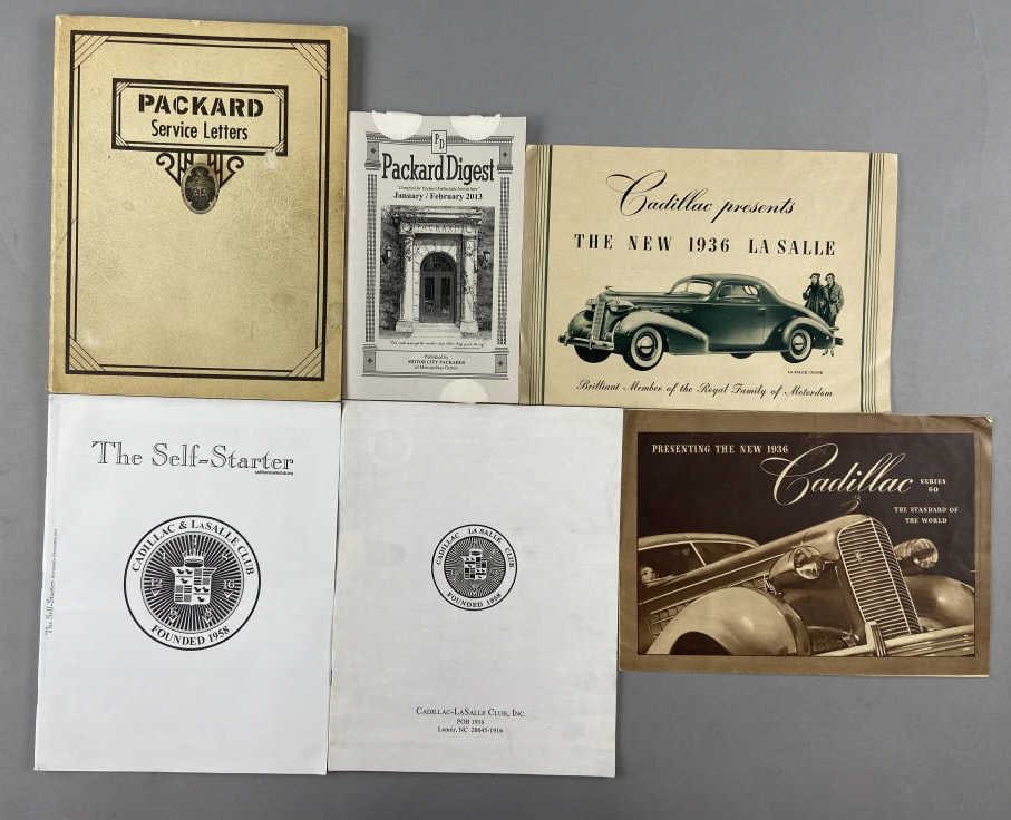 Cadillac & Packard Books and Ads: Packard Service Letters collecting from January 1933 to July 1934. Packard Digest January/February 2013. The Self Starter Cadillac & LaSalle Club Magazine, issues November/December 2012 and April 1998
