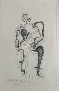 Osip Zadkine (1890-1967) "Mother and Child": Cubist etching "Mother and Child" by Osip Zadzine (Russian, 1890-1967) emigrated to Paris. Restrike of Zadkine's plate, signed in reverse in the plate. Matted and shrink wrapped. Size including