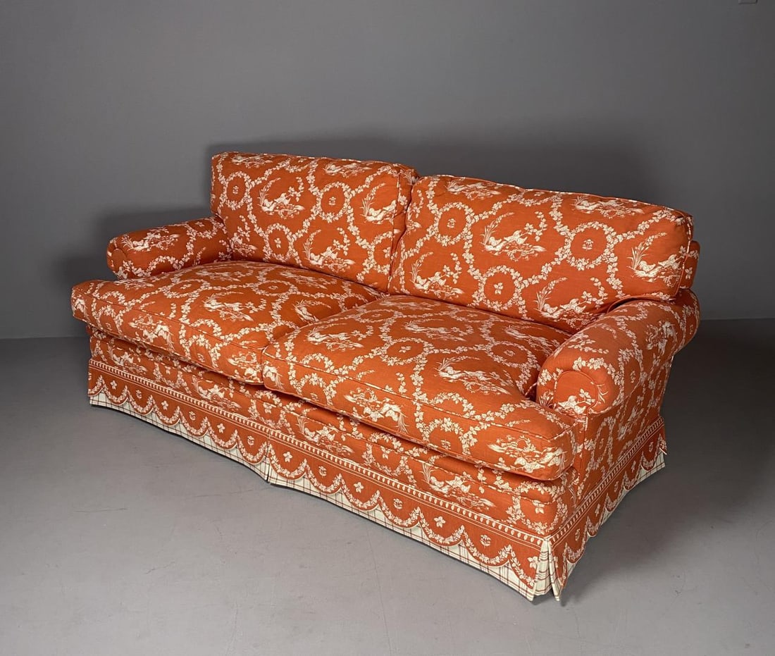 Henredon Country French Sofa, Down Filled Cushions Auction