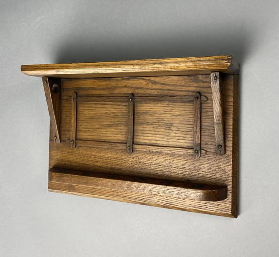 Oak Craftsman Wall Mount Pipe Rack