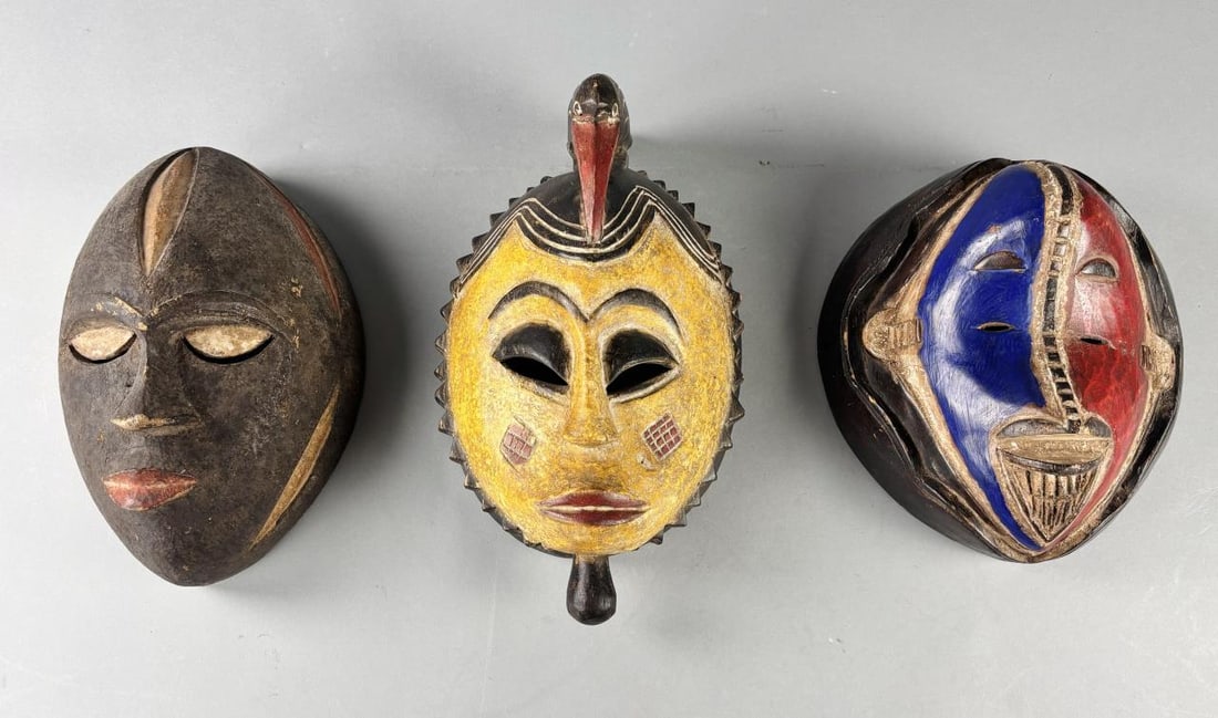 Hand Carved Igbo Style West African Masks (1 of 9)