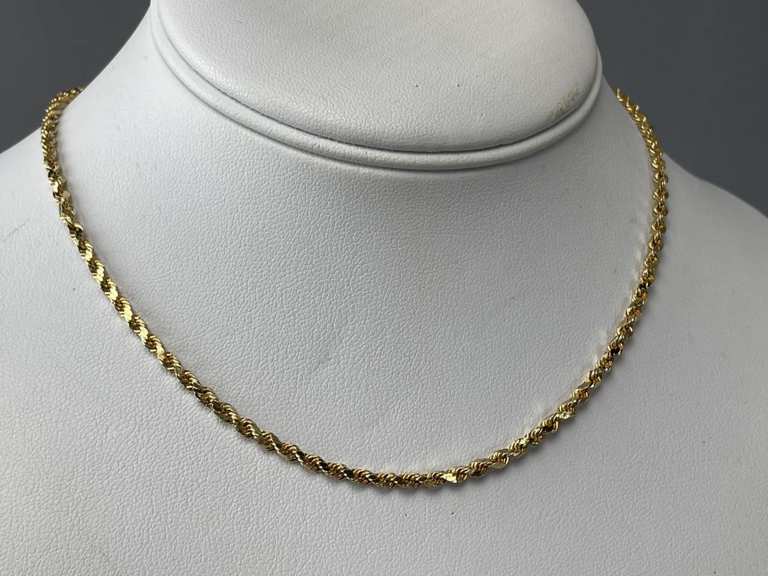 14KYG 20'' Diamond Cut Rope Necklace (1 of 5)