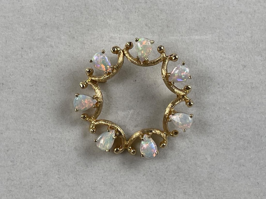 14KYG 7 Opal Brooch (1 of 4)