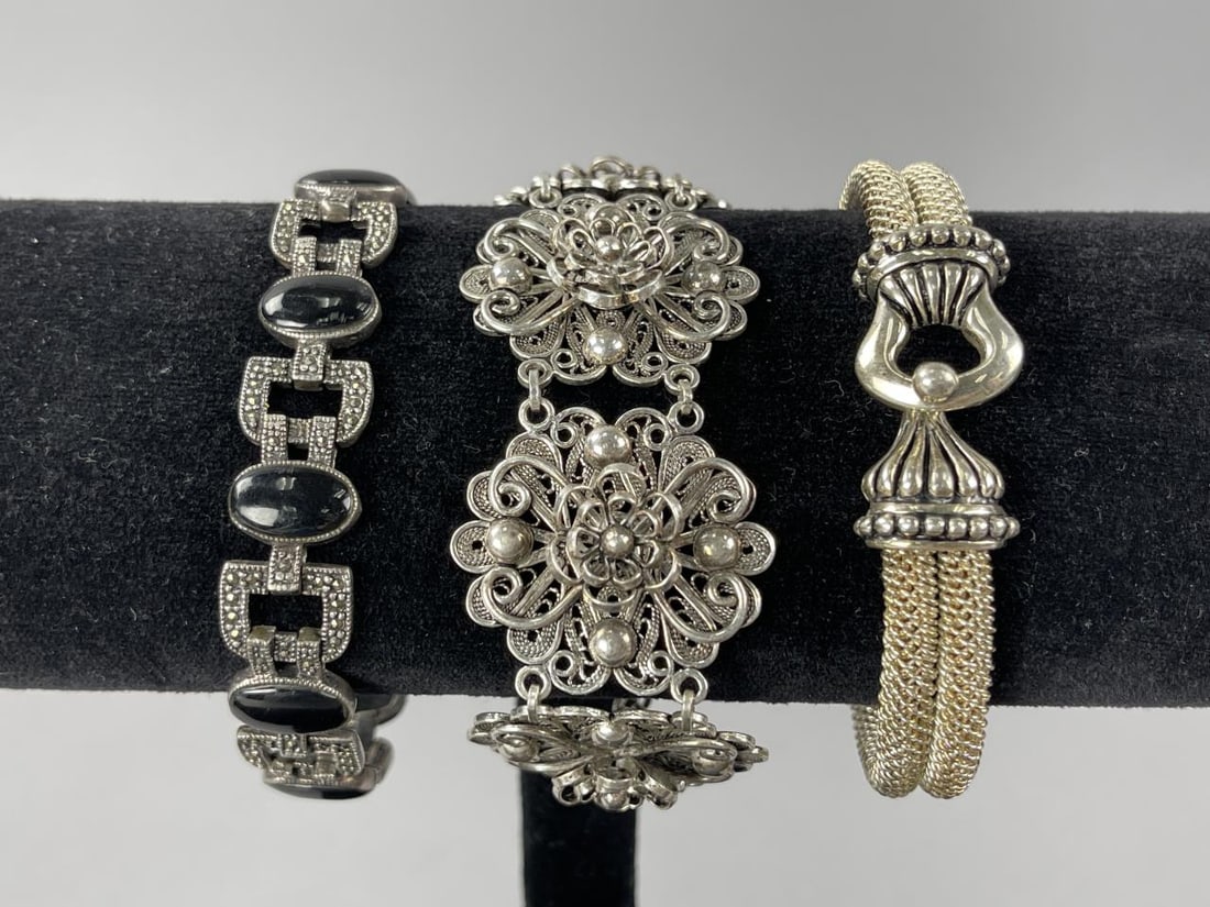 Sterling Silver Bracelets, Mesh Bangle (1 of 3)