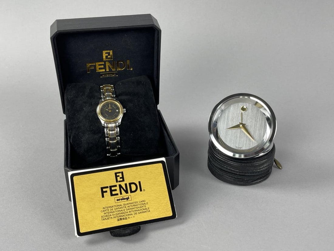 Ladies Fendi Wrist Watch & Movado Mini Desk Clock (1 of 5)
