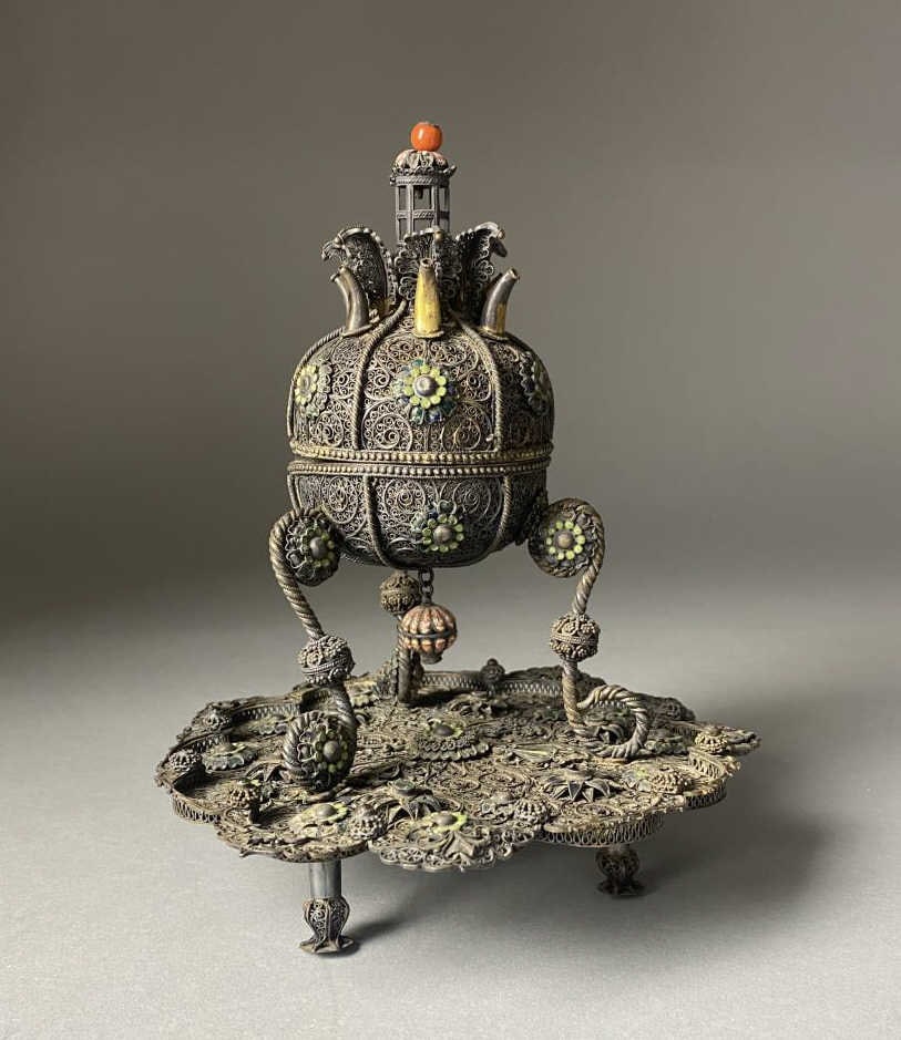 Antique Chinese Silver Filigree Enamel Censer (1 of 12)