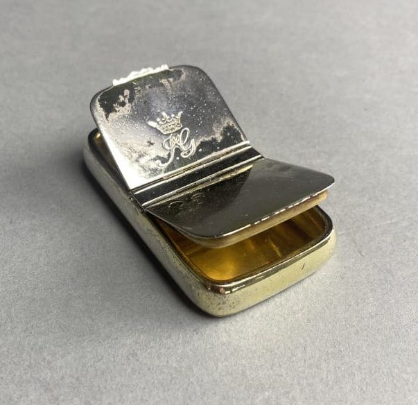 Antique Gold Vermeil Silver Snuff Pill Box (1 of 9)