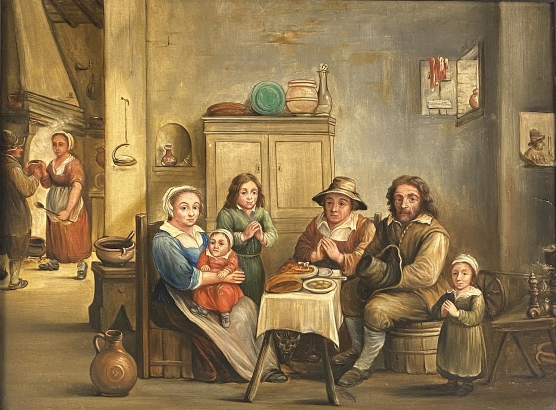 19th C. Dutch School Oil on Board Genre Painting (1 of 6)