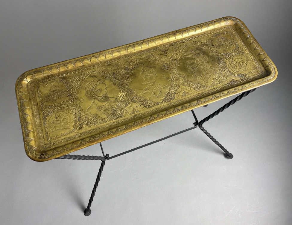 Persian Brass And Iron Portrait Tray Table (1 of 11)