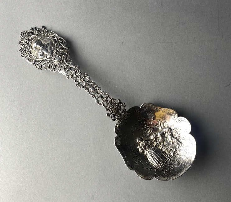 Antique German Silver Rococo Revival Serving Spoon (1 of 6)