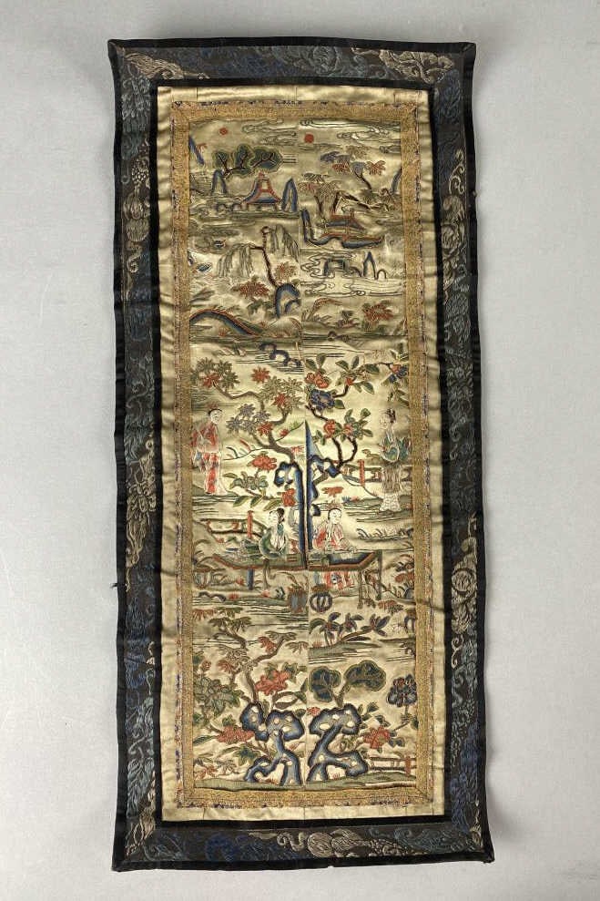 Antique Chinese Embroidered Silk Panel (1 of 5)