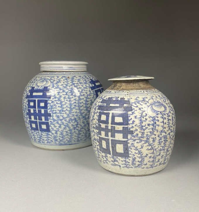 Two Blue & White Chinese Porcelain Ginger Jars (1 of 8)