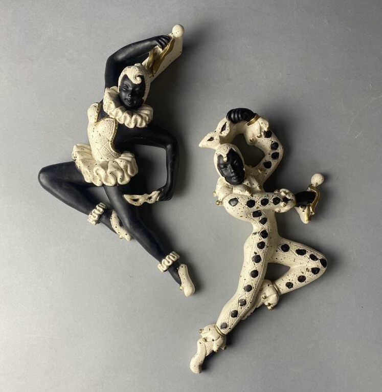 Pair of Harlequin Dancers Universal Statuary 1950s (1 of 5)