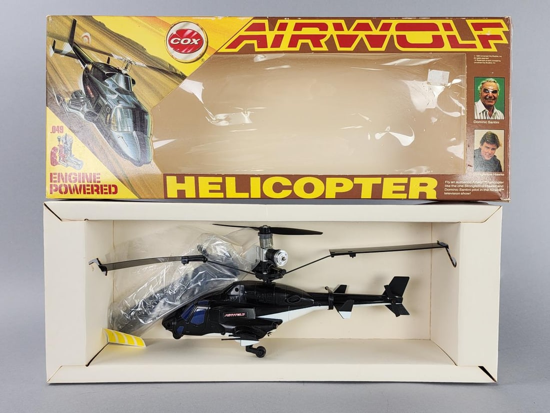 Cox Gas Engine Powered Airwolf Helicopter With Box (1 of 4)