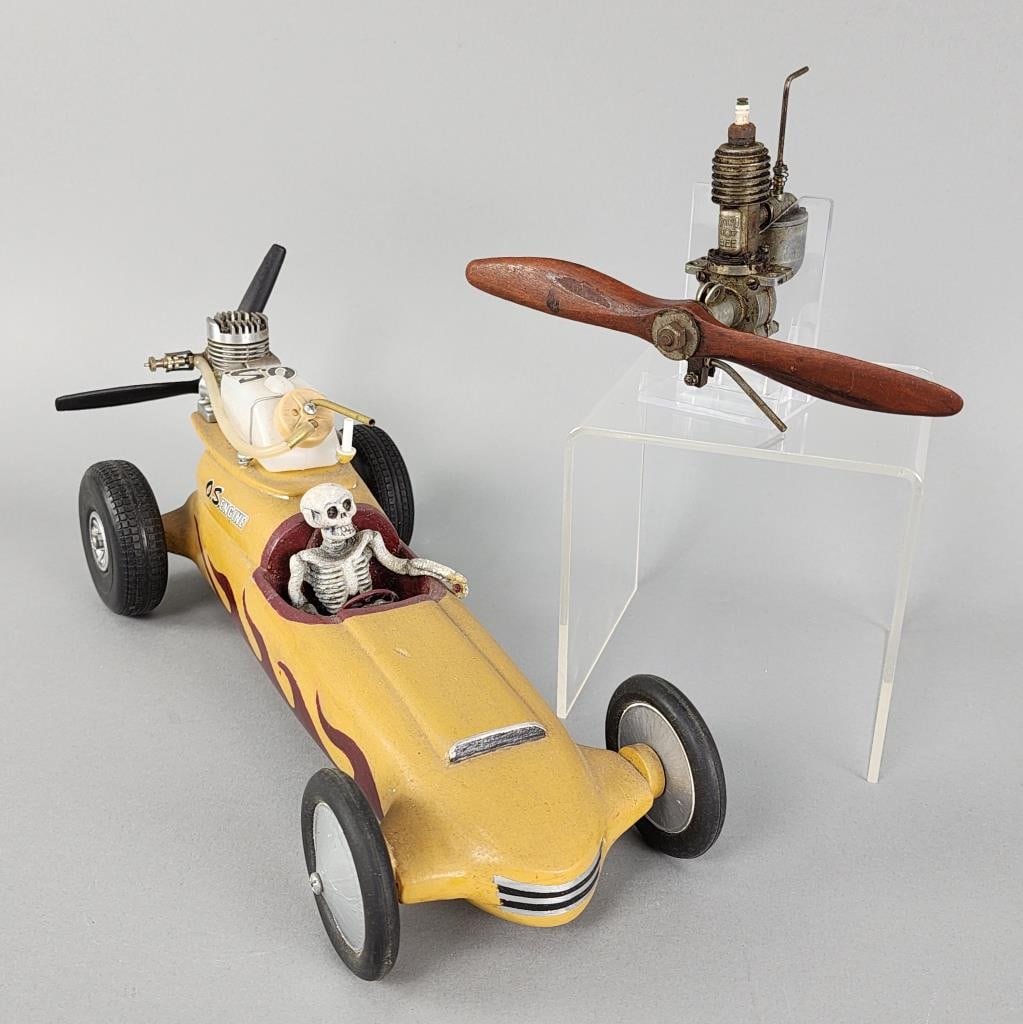 O.S. Max 10 Engine Wooden Car & Syncro BEE Motor (1 of 8)