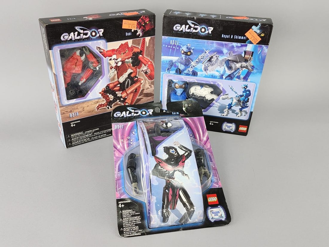 Lego Galidor Nepol 8321, Ooni 8318, Gorm 8311: All three items are factory sealed.