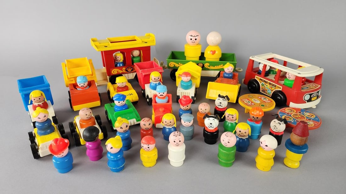 Fisher Price Play Family Accessories: People, cars, train, table, bull dozer, construction vehicles, mini bus....