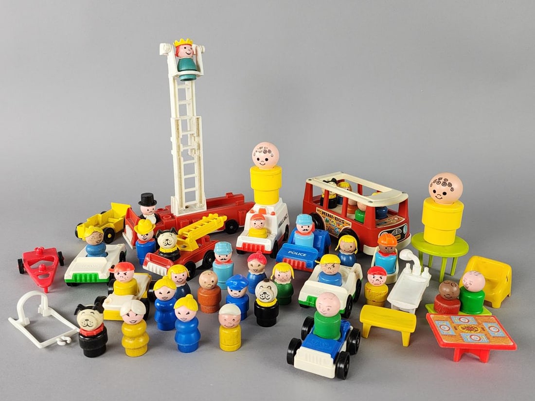 Fisher Price Play Family Accessories: People, cars, train, table, fire engine, emergency vehicles, mini bus....