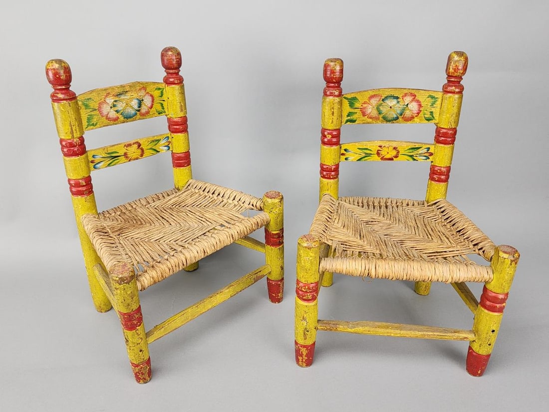 Pair of Mexican Folk Art Children's Chairs (1 of 7)