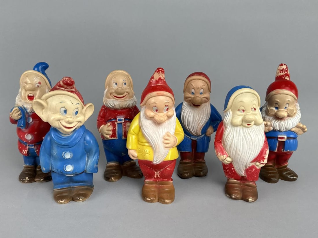 Walt Disney Prd. The Seven Dwarfs Rubber Figures (1 of 7)