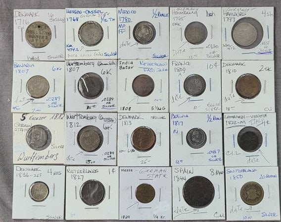 20 pcs. 1716-1850 Foreign Coins (1 of 4)