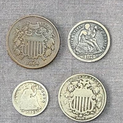 4 pcs. Type Coins Including: (1 of 2)