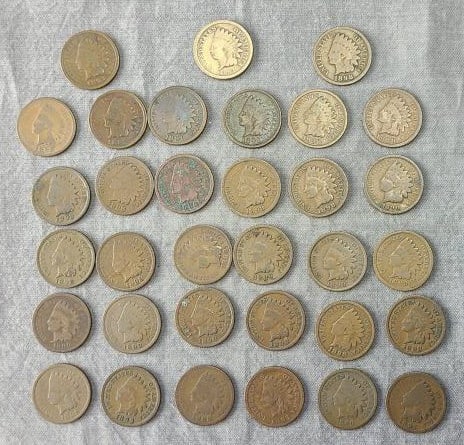 33 Indian Head Pennies, Including: (1 of 8)